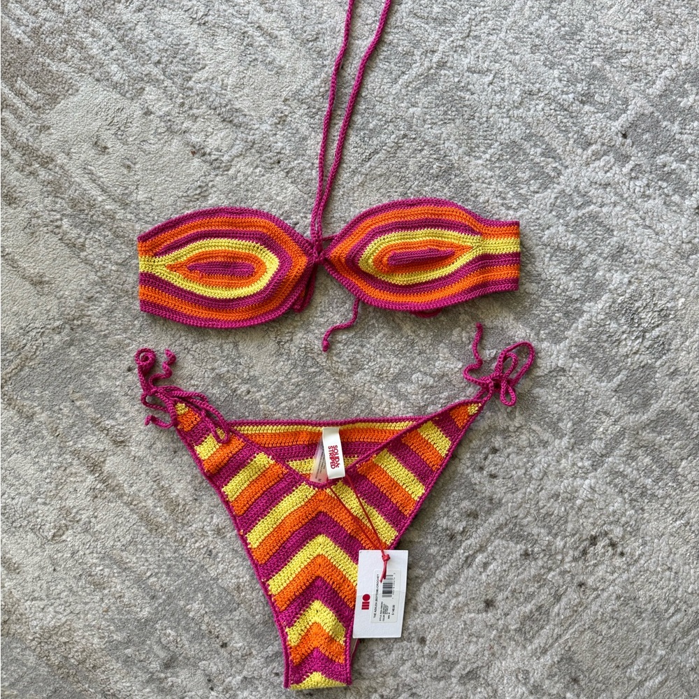 Colorful Striped Bikini Set